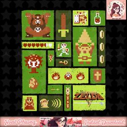 Nintendo The Legend of Zelda 8-bit Character Layout png, digital download, instant png, digital download, instant