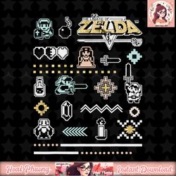 Nintendo Zelda 8-Bit Pixel Boho Gold Icons Graphic png, digital download, instant png, digital download, instant