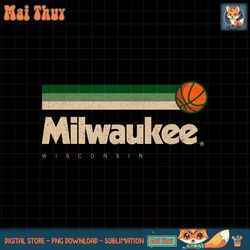 Green Milwaukee Basketball B Ball Wisconsin Retro Milwaukee png, sublimation copy