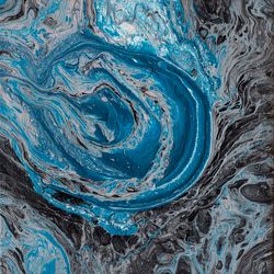 modern painting print on canvas poster on wall acrylic painting abstract blue sea foam seascape fluid art waterscape