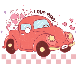 Love Bug Png, Valentine Day Png, Love Png, Valentine Designs, Retro Valentine Day Png Digital Download