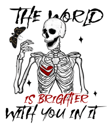 The World Is Brighter Png, Skeleton Valentine Png, Skeleton Love Png, Valentine Design, Valentine Day Digital Download