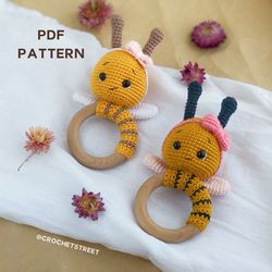 PATTERN: ONLY Crochet The Bee Rattle Musical Animal Baby Toy for Ages 0 and UP, Ages Newborn Plus Babies Toys