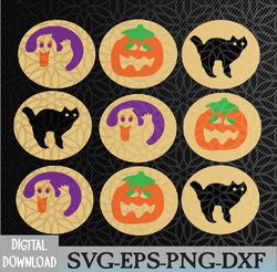 Halloween Cookies Ghost Pumpkin Cat Halloween Sugar Cookie Svg, Eps, Png, Dxf, Digital Download