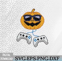 Halloween Jack O Lantern Pixelated Gaming Gamer Svg, Eps, Png, Dxf, Digital Download