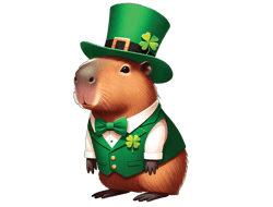 St. Patricks Day Capybara Leprechaun PNG Digital Download
