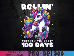 100 Days of School Girls Teacher 100th Day Unicorn PNG, Sublimation Design