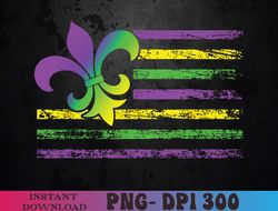 Mardi Gras US America Flag Carnival Party PNG, Sublimation Design
