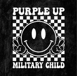 Purple Up For Military Kids Groovy Military Child Month Sublimation, Png Design