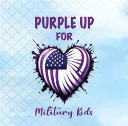 Purple Up For Military Kids Groovy Military Child Month Png Design, Sublimation