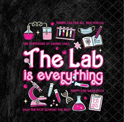 Retro Pink Funny Lab Is Everything Happy Lab Week 2024 Png Design, Sublimation