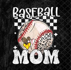 Baseball Mom Softball Mom Mama Mother's Day Leopard Women Png Design, Sublimation