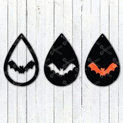 Halloween Bat Tear Drop Earrings Svg, Halloween Bat Tear Drop Earrings Clipart, Halloween Bat Tear Drop Earrings Clipart