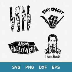 Halloween Bundle Svg, Horror Movie Svg, Wednesday Addams Svg, Stay Spooky Svg, Png Dxf Eps File