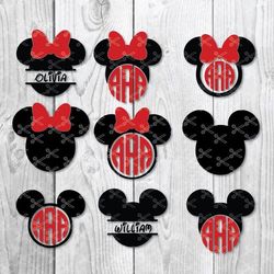 Minnie Mickey Monogram Bundle Svg, Minnie Mickey Monogram Svg, Minnie Mickey Monogram Clipart, Minnie Mickey Monogram Cr