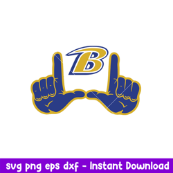 Baltimore Ravens Hand Svg, Baltimore Ravens Svg, NFl Svg, Png Dxf Eps Digital File