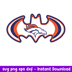 Batman Denver Broncos Logo Svg, Denver Broncos Svg, NFL Svg, Png Dxf Eps Digital File