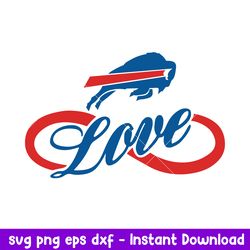 Buffalo Bills Love Logo Svg, Buffalo Bills Svg, NFL Svg, Png Dxf Eps Digital File