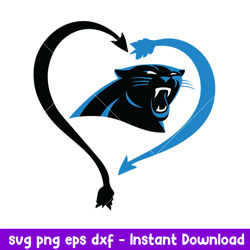Carolina Panthers Heart Logo Svg, Carolina Panthers Svg, NFL Svg, Png Dxf Eps Digital File