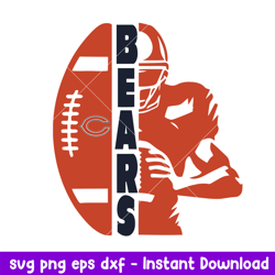 Chicago bears Palyer Football Svg, Chicago Bears Svg, NFL Svg, Png Dxf Eps Digital File