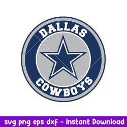 Dallas Cowboys Circle Logo Svg, Dallas Cowboys Svg, NFL Svg, Png Dxf Eps Digital File