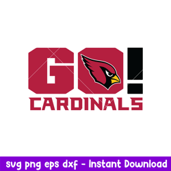 GO Arizona Cardinals Svg, Arizona Cardinals Svg, NFL Svg, Png Dxf Eps Digital File
