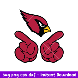 Hand Two Arizona Cardinals Svg, Arizona Cardinals Svg, NFL Svg, Png Dxf Eps Digital File