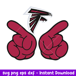 Hand Two Atlanta Falcons Svg, Atlanta Falcons Svg, NFL Svg, Png Dxf Eps Digital File