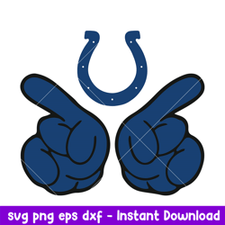 Hand Two Indianapolis Colts Svg, Indianapolis Colts Svg, NFL Svg, Png Dxf Eps Digital File