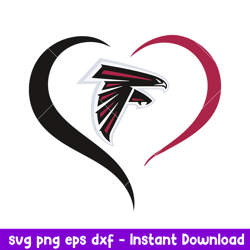 Heart Atlanta Falcons Logo Svg, Atlanta Falcons Svg, NFL Svg, Png Dxf Eps Digital File