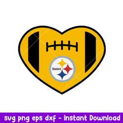 Heart Pittsburgh Steelers Logo Svg, Pittsburgh Steelers Svg, NFl Svg, Png Dxf Eps Digital File