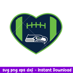 Heart Seattle Seahawks Logo Svg, Seattle Seahawks Svg, NFL Svg, Png Dxf Eps Digital File