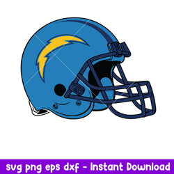 Helmet Los Angeles Chargers Svg, Los Angeles Chargers Svg, NFL Svg, Png Dxf Eps Digital File