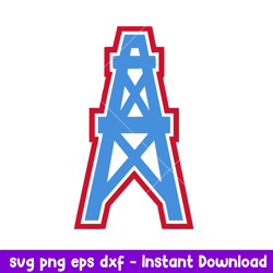 Houston Oilers Team Oil Pumpjack Logo Svg, Tennessee Titans Svg, NFL Svg, Png Dxf Eps Digital File