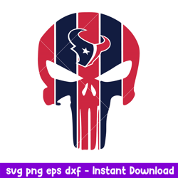 Houston Texans Punisher Skull Svg, Houston Texans Svg, NFL Svg, Png Dxf Eps Digital File
