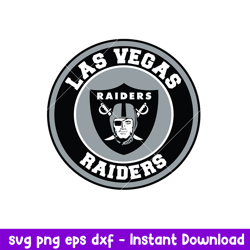 Las Vegas Raiders Circle Logo Svg, Las Vegas Raiders Svg, NFL Svg, Png Dxf Eps Digital File