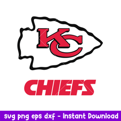 Logo Kansas City Chiefs Svg, Kansas City Chiefs  Svg, NFL Svg, Png Dxf eps Digital File