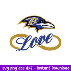 Love Baltimore Ravens Svg, Baltimore Ravens Svg, NFL Svg, Png Dxf Eps Digital File