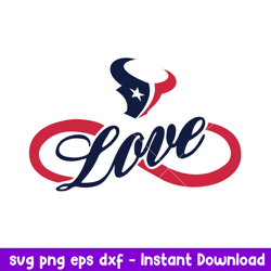 Love Houston Texans Svg, Houston Texans Svg, NFL Svg, Png Dxf Eps Digital File