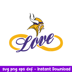 Love Minnesota Vikings Svg, Minnesota Vikings Svg, NFL Svg, Png Dxf Eps Digital File