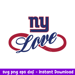 Love New York Giants Svg, New York Giants Svg, NFL Svg, Png Dxf Eps Digital File