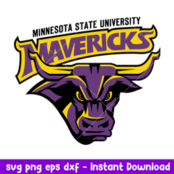 Minnesota State Mavericks Logo Svg, Minnesota State Mavericks Svg, NCAA Svg, Png Dxf Eps Digital File