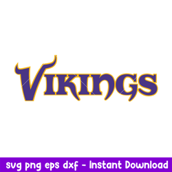 Minnesota Vikings Text Logo Svg, Minnesota Vikings Svg, NFL Svg, Png Dxf Eps Digital File