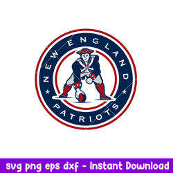 New England Patriots Team Circle Logo Svg, New England Patriots Svg, NFL Svg, Png Dxf Eps Digital File