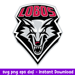 New Mexico Lobos Logo Svg, New Mexico Lobos Svg, NCAA Svg, Png Dxf Eps Digital File