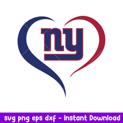 New York Giants Heart  Logo Svg, New York Giants Svg, NFL Svg, Png Dxf Eps Digital File