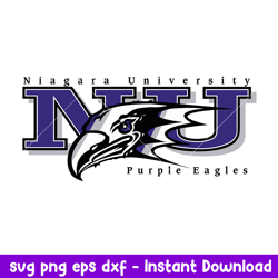 Niagara Purple Eagles Logo Svg, Niagara Purple Eagles Svg, NCAA Svg, Png Dxf Eps Digital File