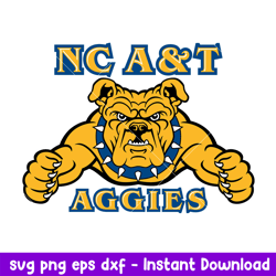 North Carolina A&T Aggies Logo Svg, North Carolina A&T Aggies Svg, NCAA Svg, Png Dxf Eps Digital File