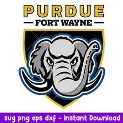 Purdue Fort Wayne Mastodons Logo Svg, Purdue Fort Wayne Mastodons Svg, NCAA Svg, Png Dxf Eps Digital File