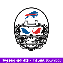 Skull Helmet Buffalo Bills Svg, Buffalo Bills Svg, NFL Svg, Png Dxf Eps Digital File